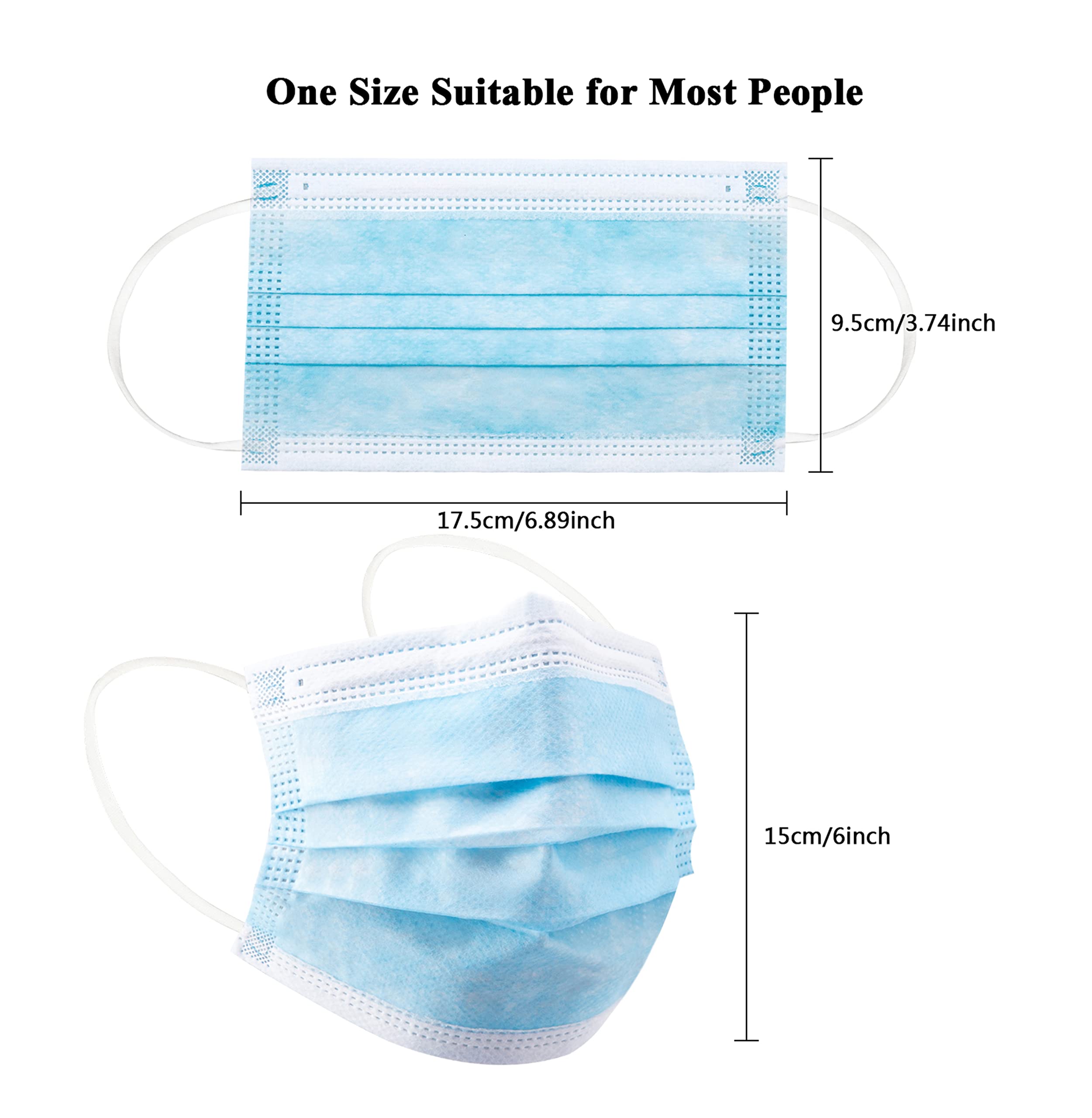 50/100Pcs Disposable Mask for  - Disposable Mask Blue ulasan dan harga