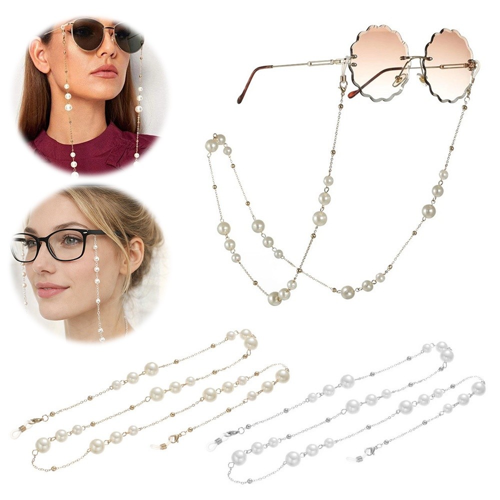 Trendy Pearl Beaded Sunglass C - Mask Lanyard Adjustable ulasan dan harga