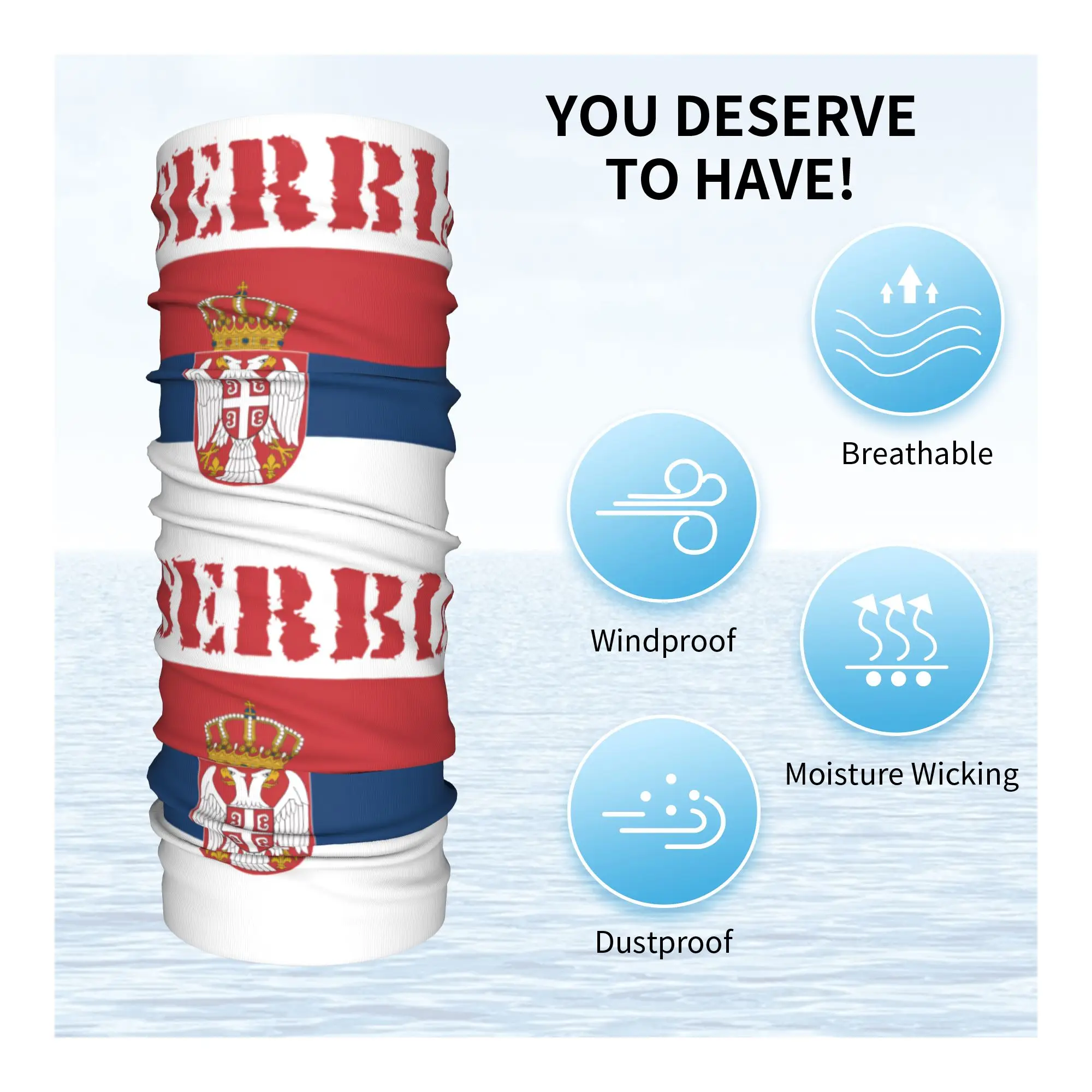 New Serbia Flag Bandana Neck G - Neck Gaiter Face Cover ulasan dan harga