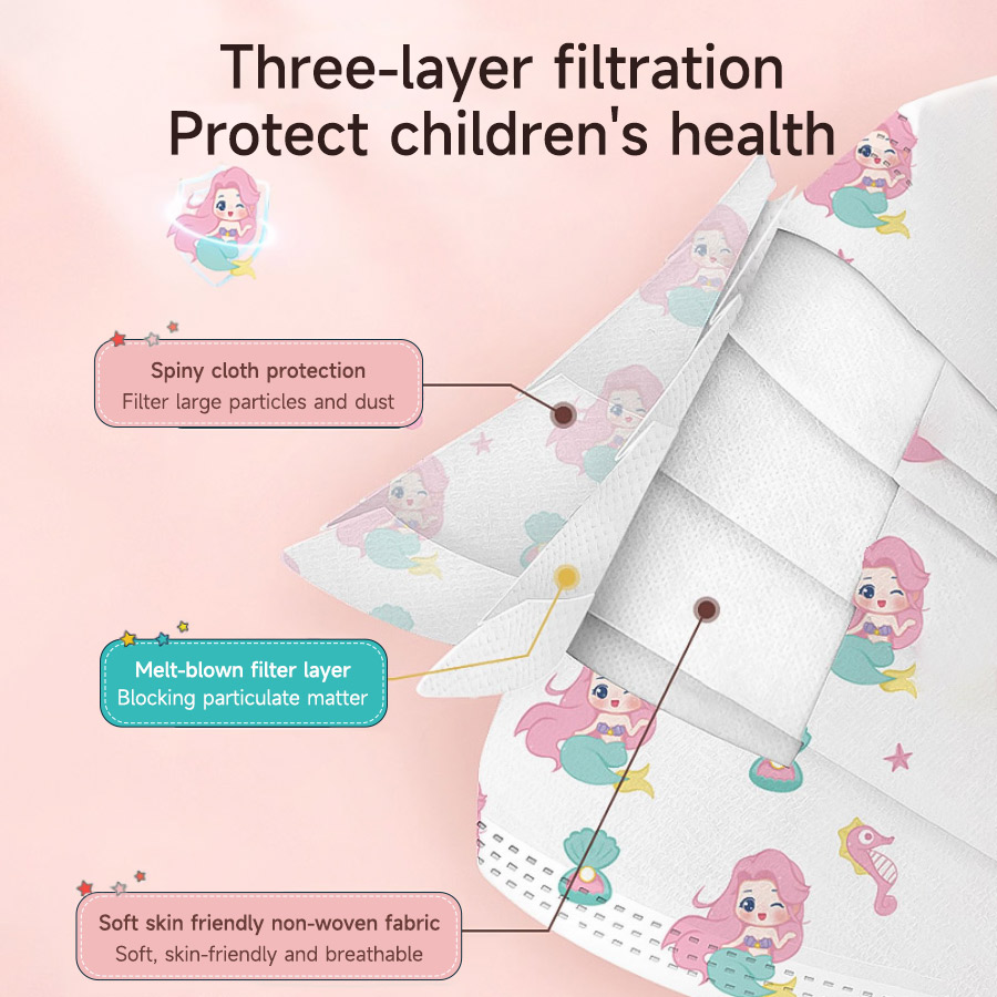30pcs 3D Face Mask Children Di - Kids Face Mask ulasan dan harga